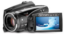 Canon HV30 three-quarter view.